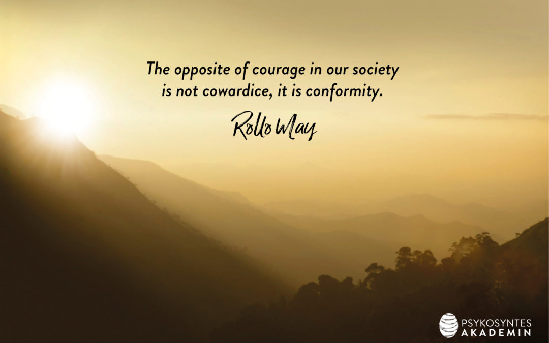 The opposite of courage in our society  is not cowardice, it is conformity.  Rollo May