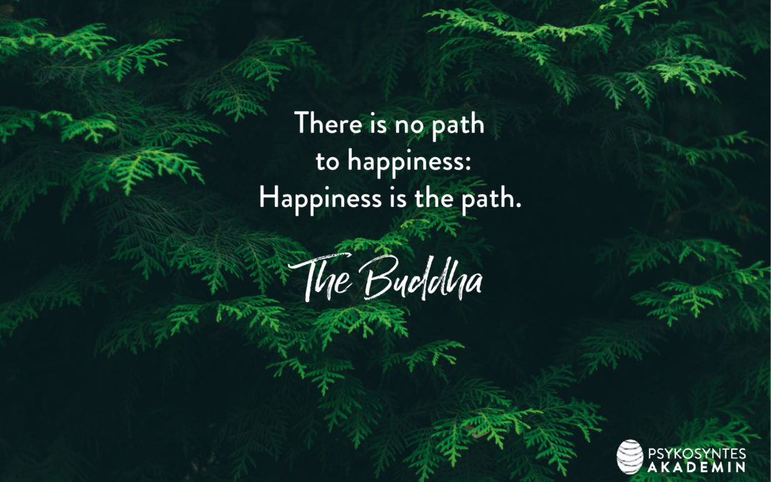 There is no path to happiness: Happiness is the path. The Buddha