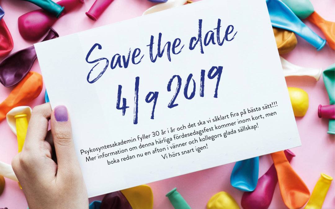 Save the date – 4 september 2019